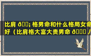 比肩 🐡 格男命和什么格局女命好（比肩格大富大贵男命 🐕 八字特点）